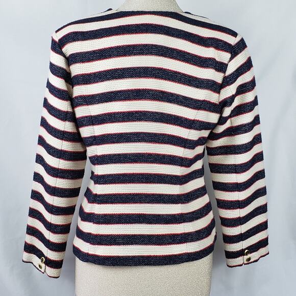 CAbi Cruise striped blazer red white blue double breasted jacket size 6 - Picture 3 of 8